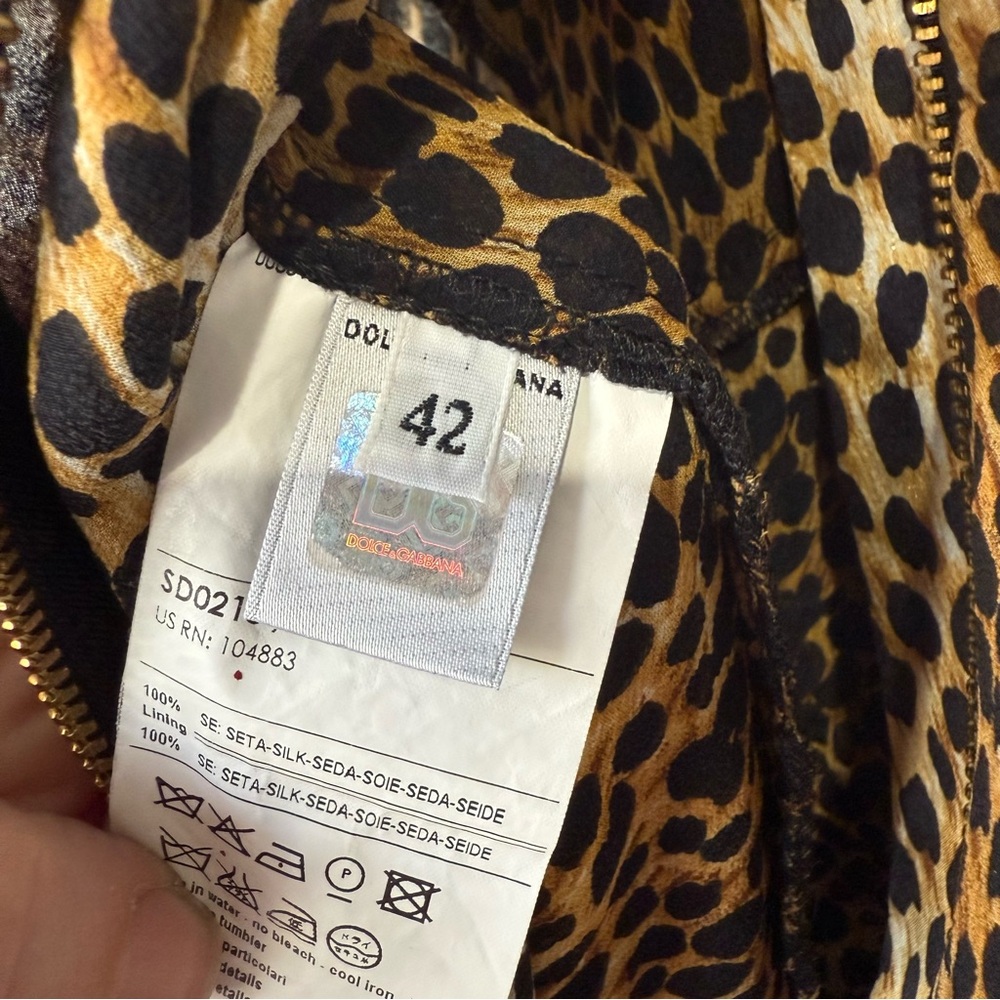 Dolce & Gabbana Leopard Mini Dress Vintage Y2K Silk - Picture 6 of 8